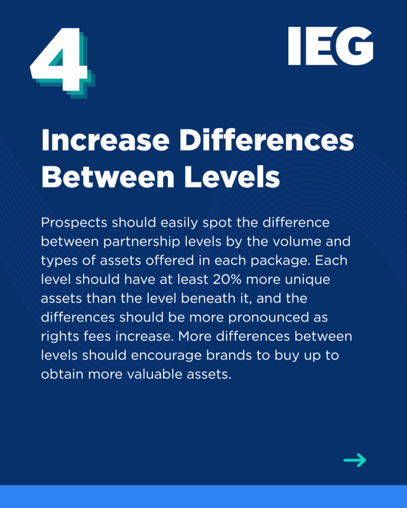 Sponsorship Best Practice - Increase Differences Between Levels