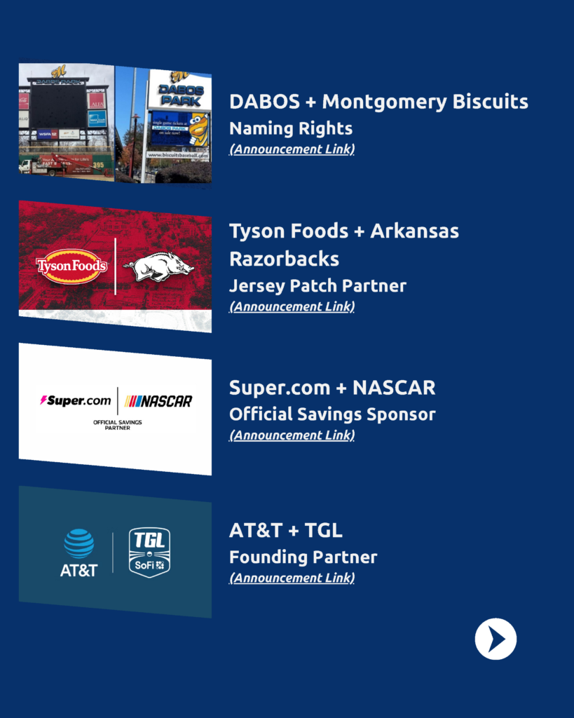 March 2026 New Sponsorship Deals