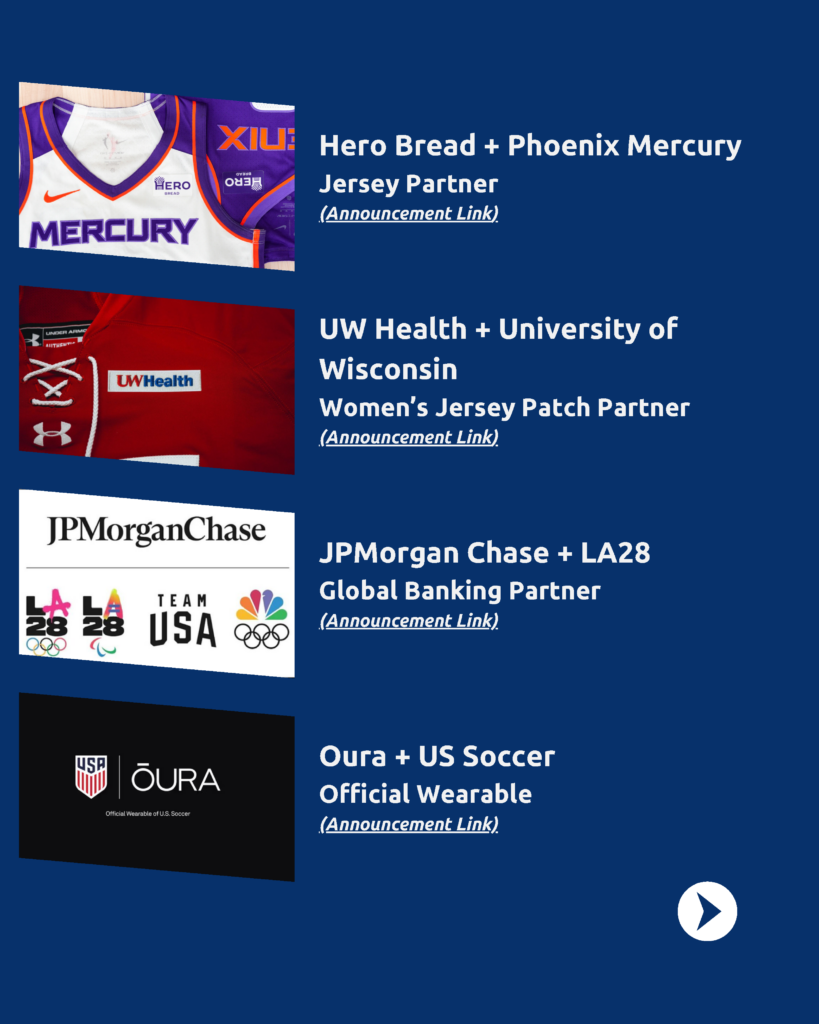 April 2026 New Sponsorship Deals