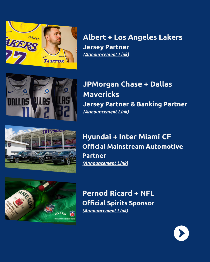 July 2026 New Sponsorship Deals