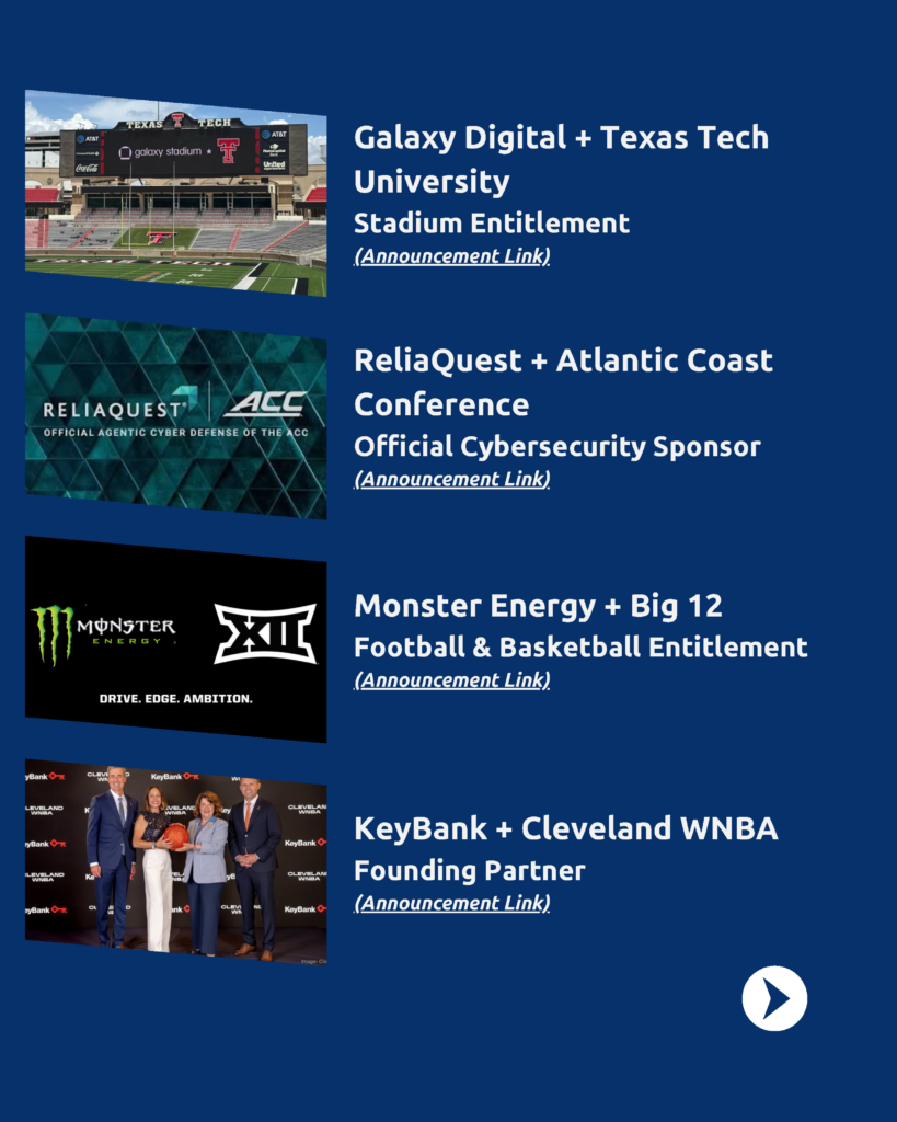 July 2026 New Sponsorship Deals