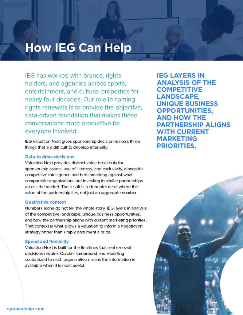 Sponsorship Naming Rights Partnership Delivering the Value It Should
