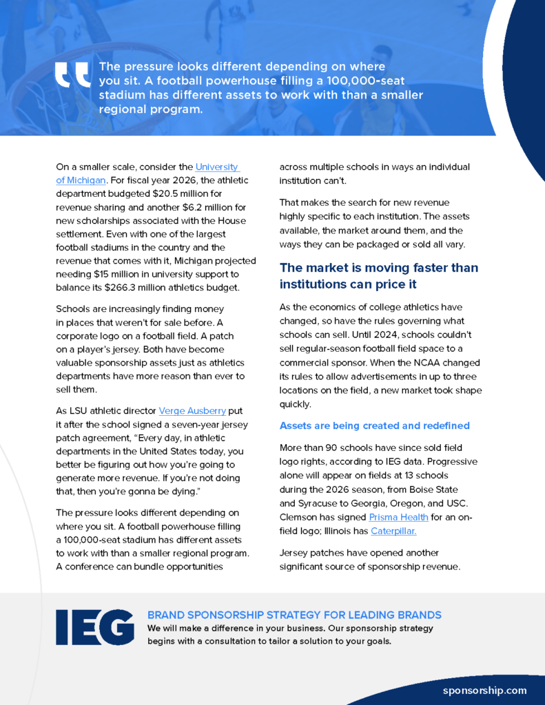 Beyond the Sponsorship Asset - Building Revenue and Strategic Partnerships in College Athletics