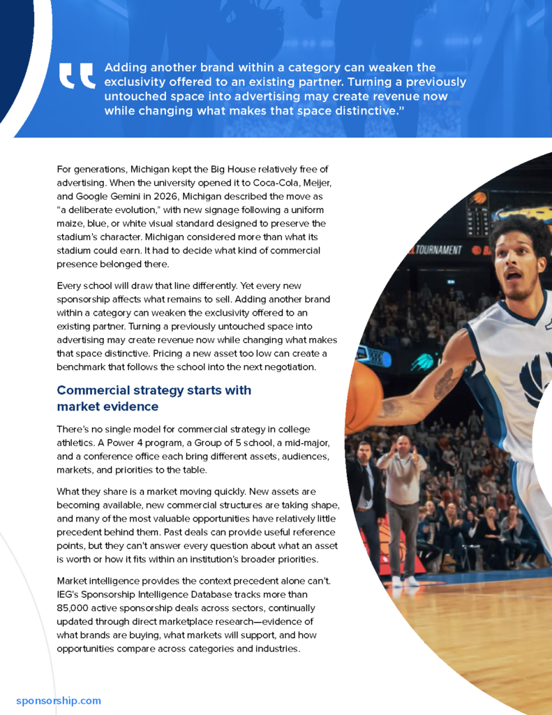 Beyond the Sponsorship Asset - Building Revenue and Strategic Partnerships in College Athletics