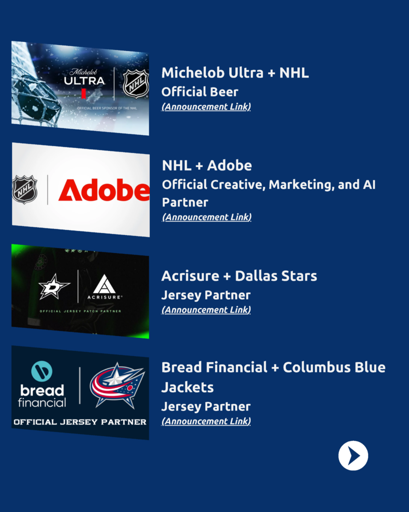 September 2026 New Sponsorship Deals
